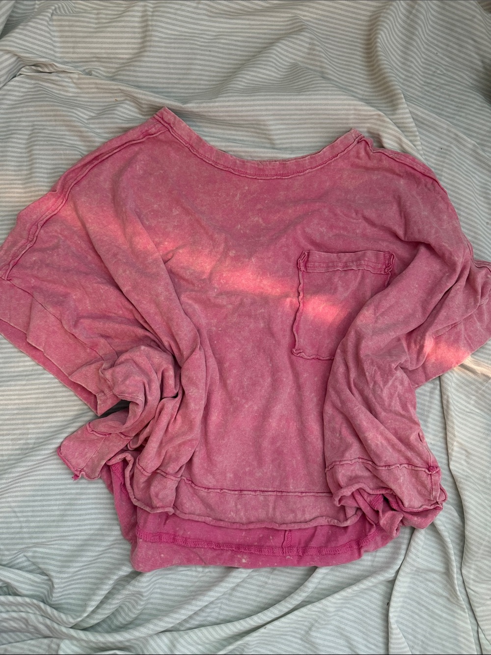 Altard state pink acid washed cropped oversized tshirt